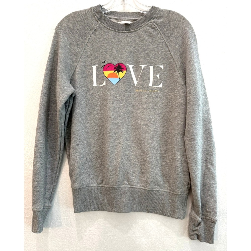 Spiritual Gangster Size XS Love Grey Fleece Crewneck Sweatshirt